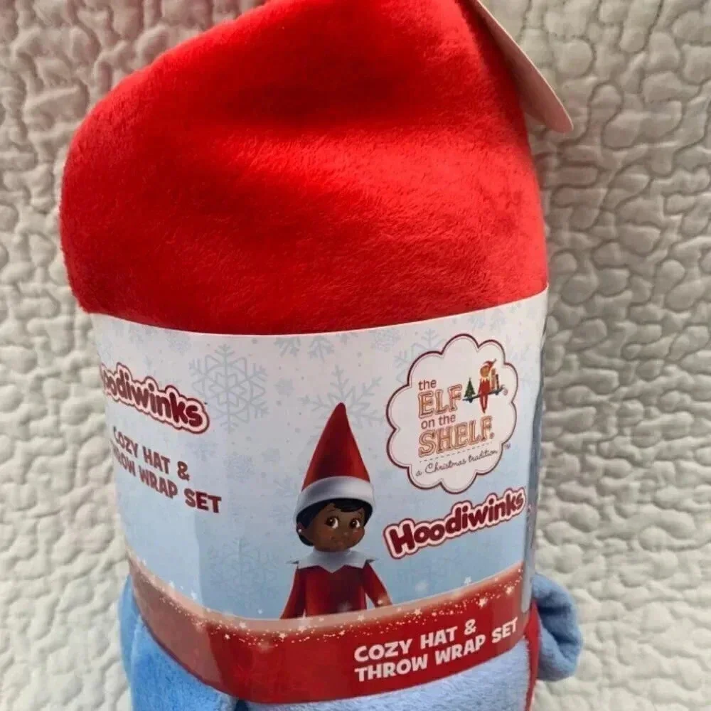Elf on the Shelf Cozy Hat& Throw Wrap Set